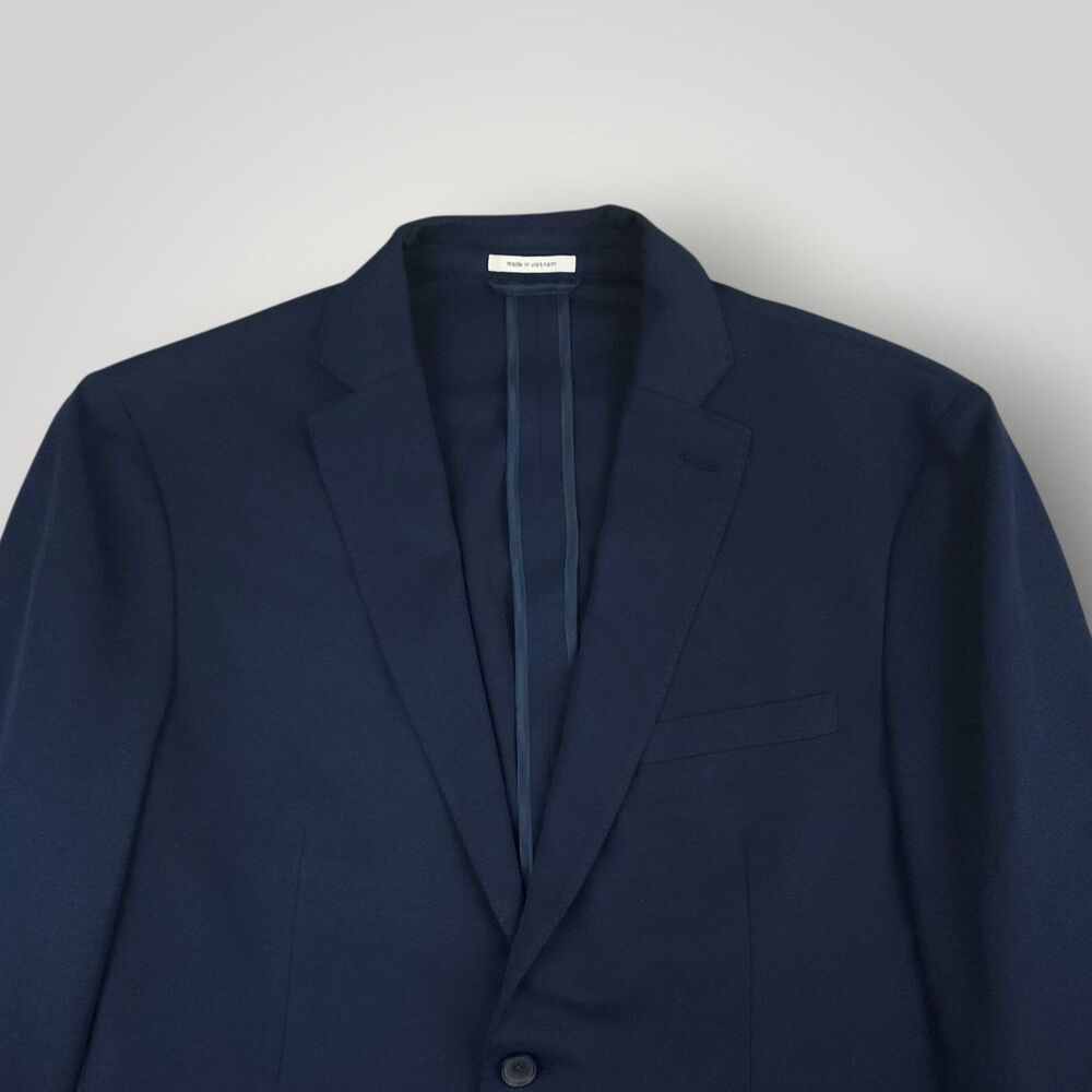 Bar III Sport Coat Mens 42R Unstructured Hopsack Patch Pocket Cotton Blend Navy - Picture 9 of 12